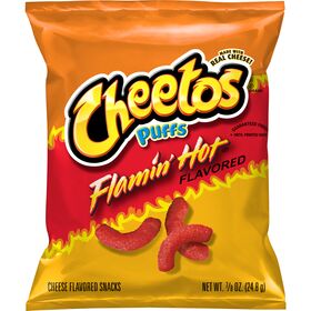 Cheetos Puffs Cheese Flavored Snacks Flamin' Hot Flavored